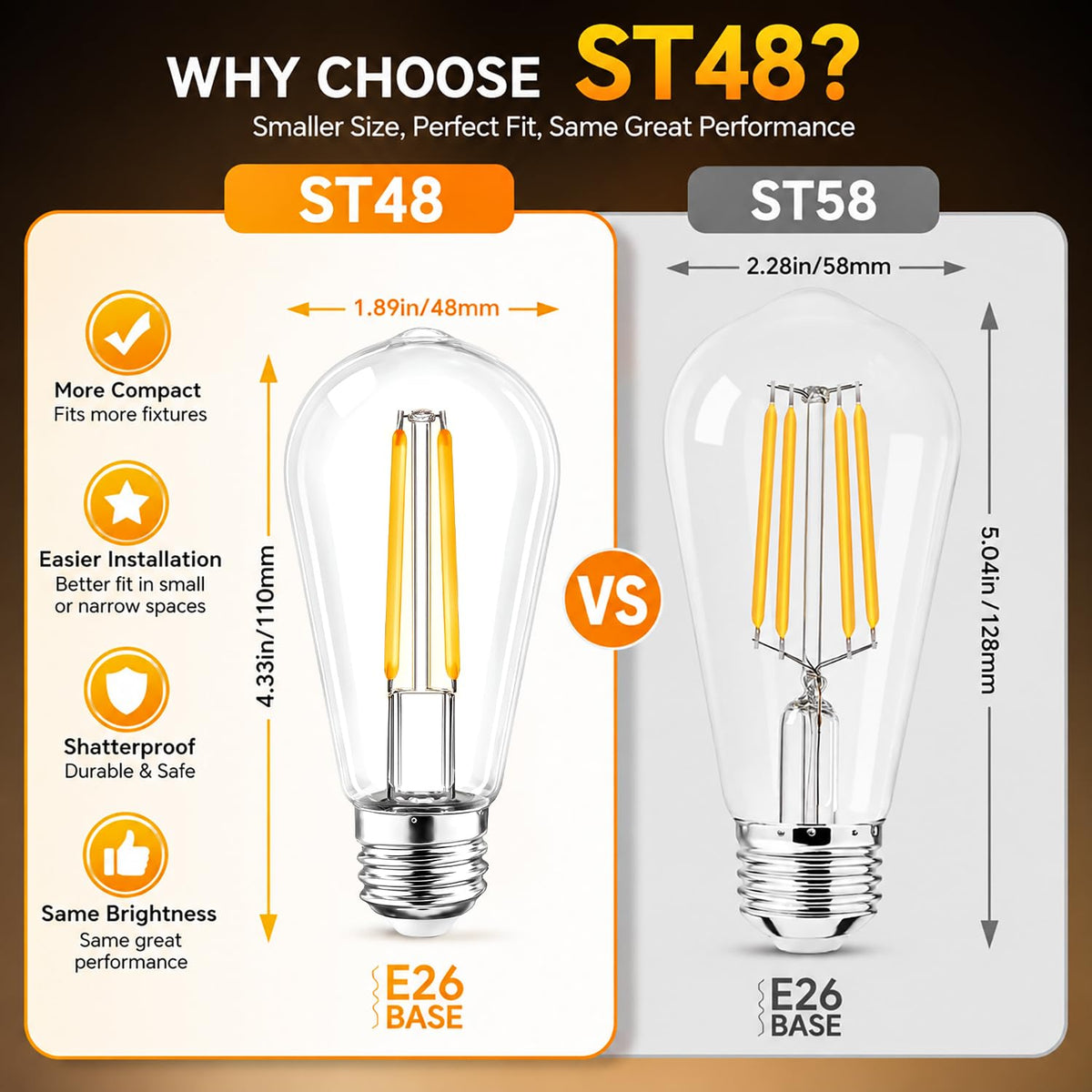 LED Light Bulbs 60W Equivalent (6 Pack)
