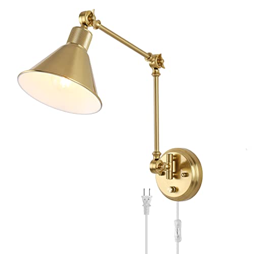 Wall Sconce Plug in (Gold / 1 Pack- (Switch))
