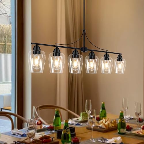 Dining Room Light Fixtures over Table 45" Farmhouse Kitchen Island Lighting (6 Light)