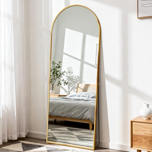 Arched Full Length Floor Mirror 56"x15" (Gold-arched / 56"L x 15"W)