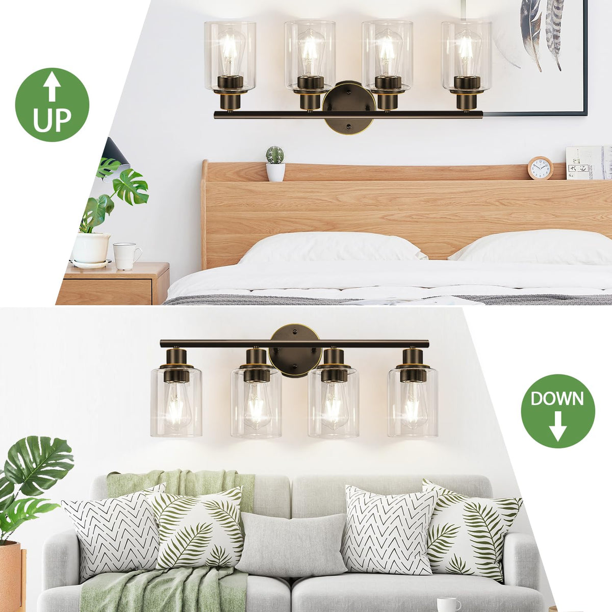 4 Light Bathroom Light Fixtures (Brown and Gold / 4-light)
