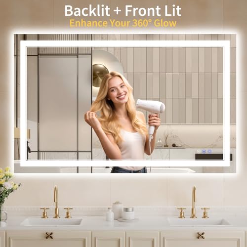 40"x48" LED Bathroom Mirror with Lights (40"L x 48"W)