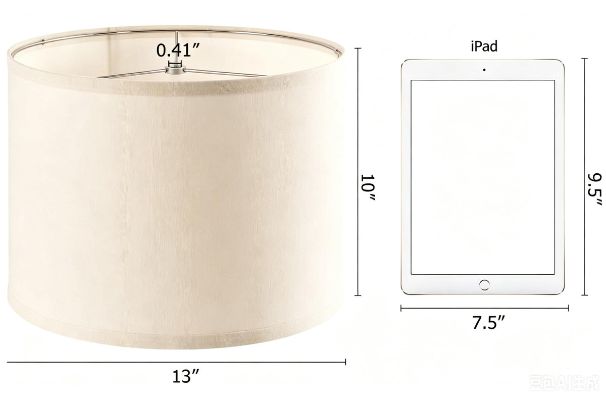 Beige Linen Lampshade Drum Lamp Shade 13``Top x 13``Bottom x 10``High (13*13*10 1 Pack / Beige)