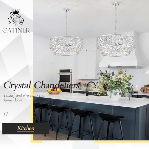 24" Chrome Crystal Chandelier (Big Drum Chrome)