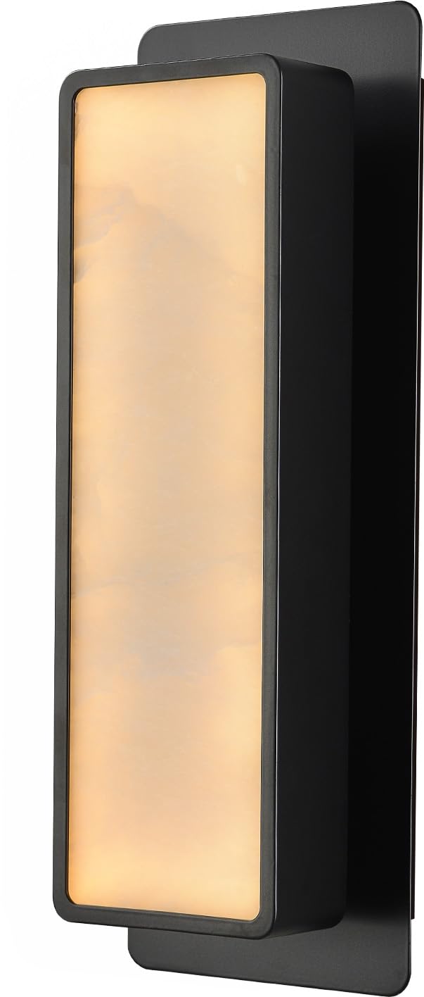 14" Alabaster Wall Sconce (Black / 14in)