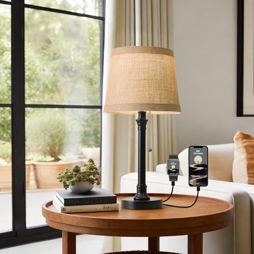 Rustic Table Lamps for Living Room Bedroom Desk Lamp