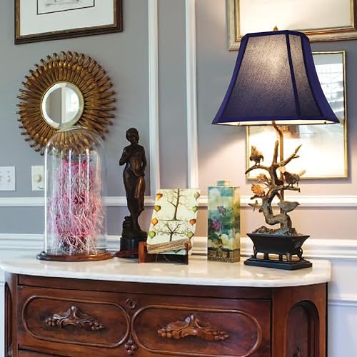 Rectangular Blue Lamp Shades for Table Lamps (8 x 14 x 11 inches - 2 Pack / Blue)