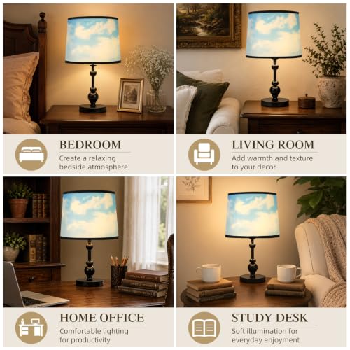 Drum Lamp Shades Set of 2 (Blue Skies&White Clouds)