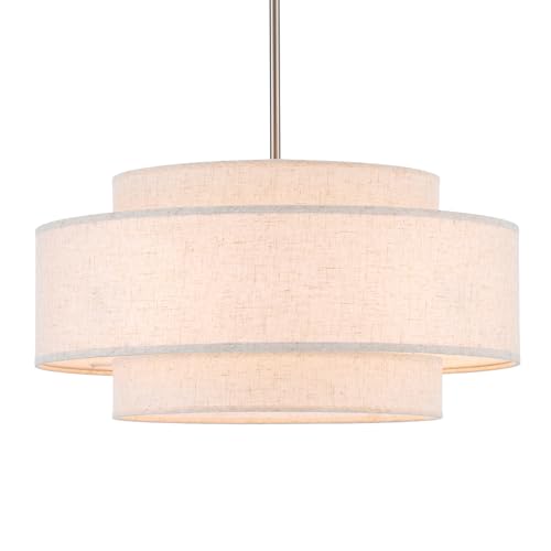 Modern Linen Drum Chandelier