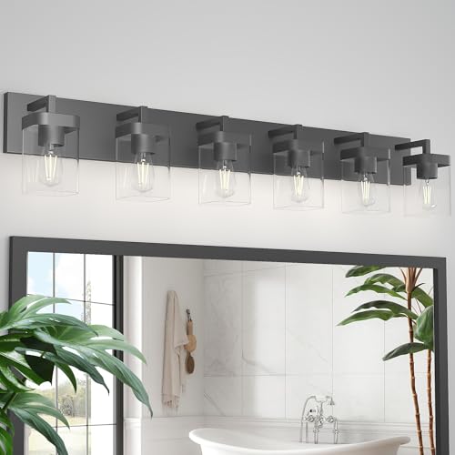 Bathroom Vanity Light (Black / 6 Light)
