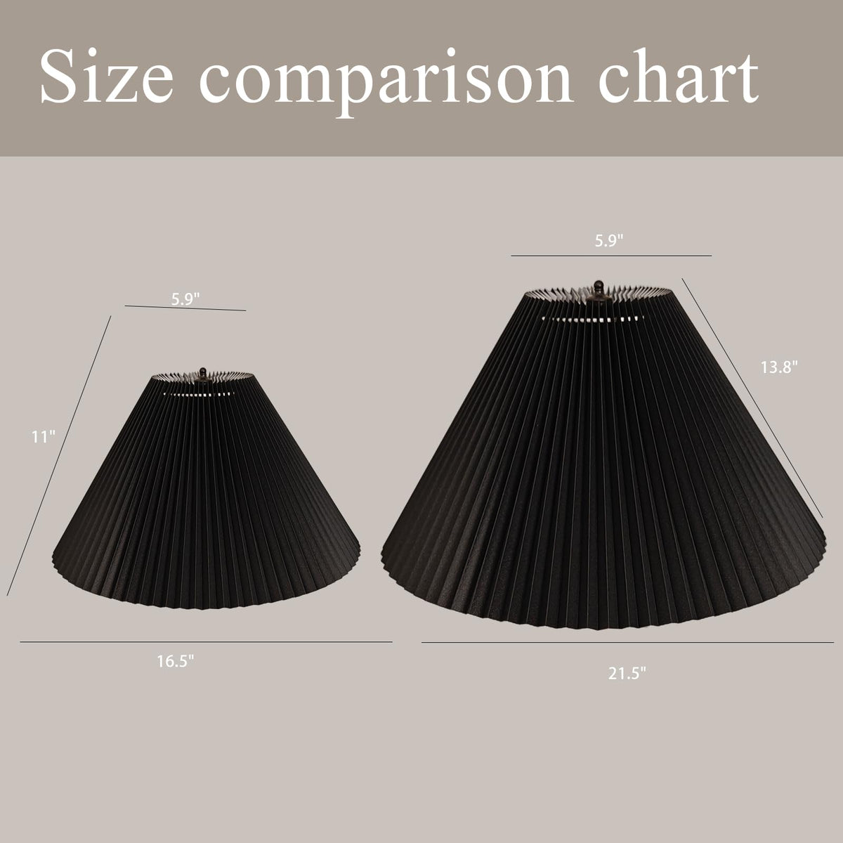 Extra Large Pleated Lamp Shade (Black2 / 21.5in-1 PCS)