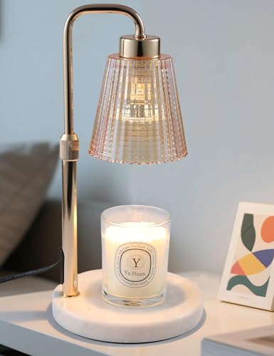 Marble Candle Warmer Lamp White with Cycle Timer (Marble White)