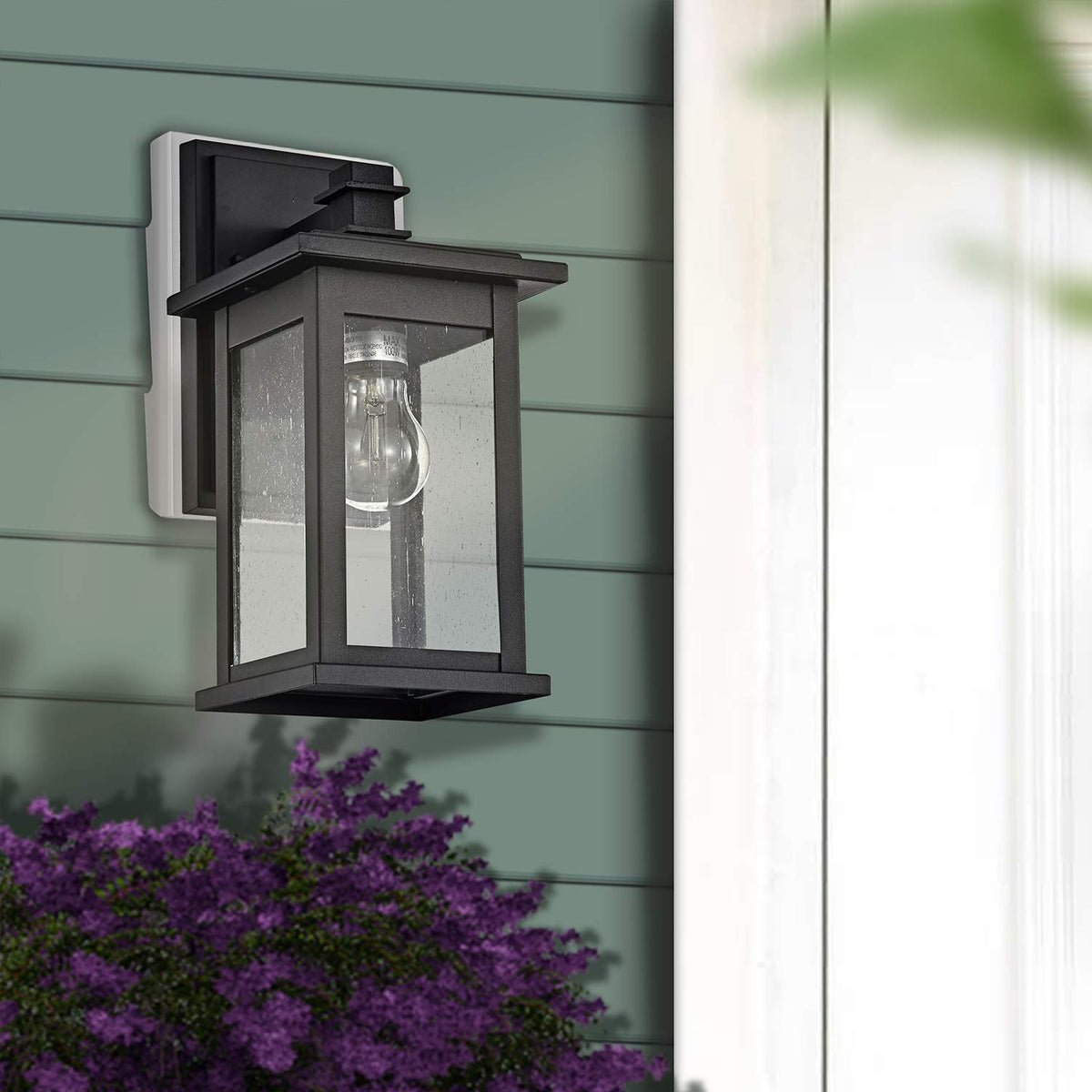 12 Inch Matte Black Modern Farmhouse Outdoor Wall Lantern 1 Pack (Black / 2 Pack H12")
