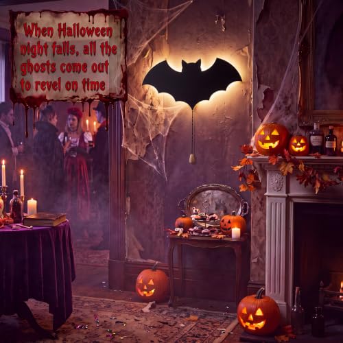 Halloween Bat Night Light Wall Lamp Sleeping Nursery Lighting (Bat)