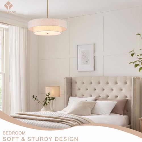 Modern Linen Drum Chandelier
