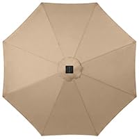 10ft Solar Polyester LED Lighted Patio Umbrella w