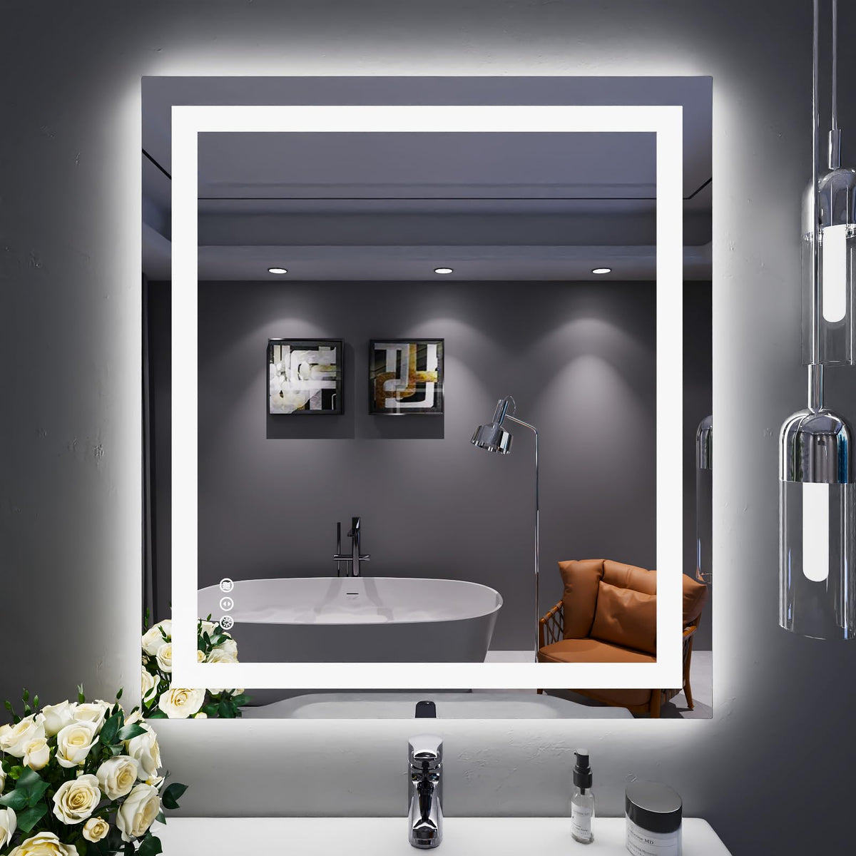 32"X36" LED Bathroom Mirror with Lights (Led / 32"L x 36"W)
