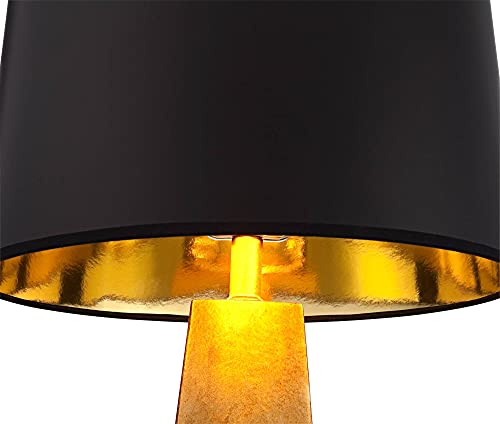 Obelisk 26" Tall Table Lamp Gold Black Shade Finish Modern (Gold)