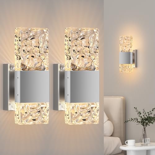 Battery Operated Wall Sconce (Crystal Silver 9.3In)