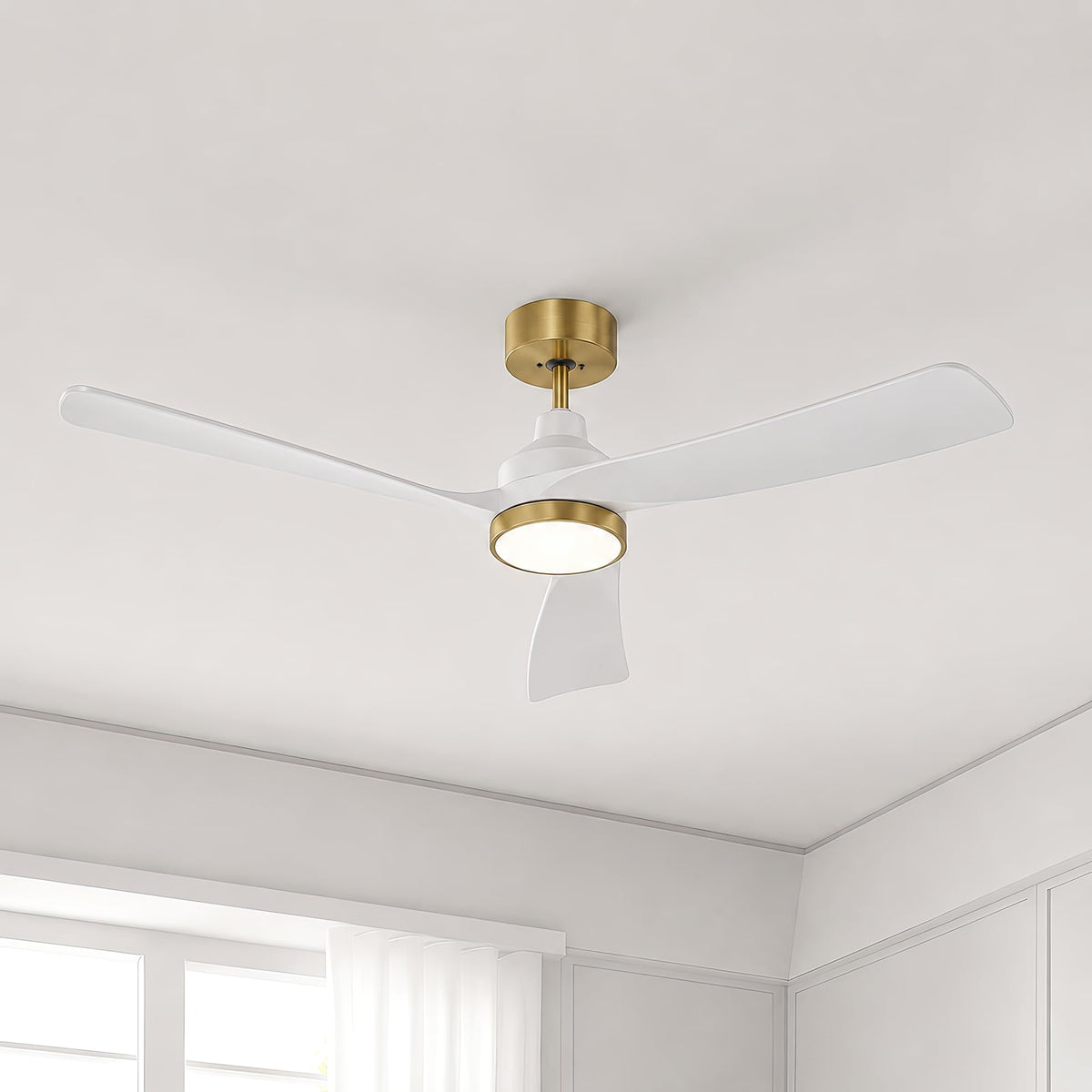 52 Inch Ceiling Fan with Lights (white & gold / 52 Inch)