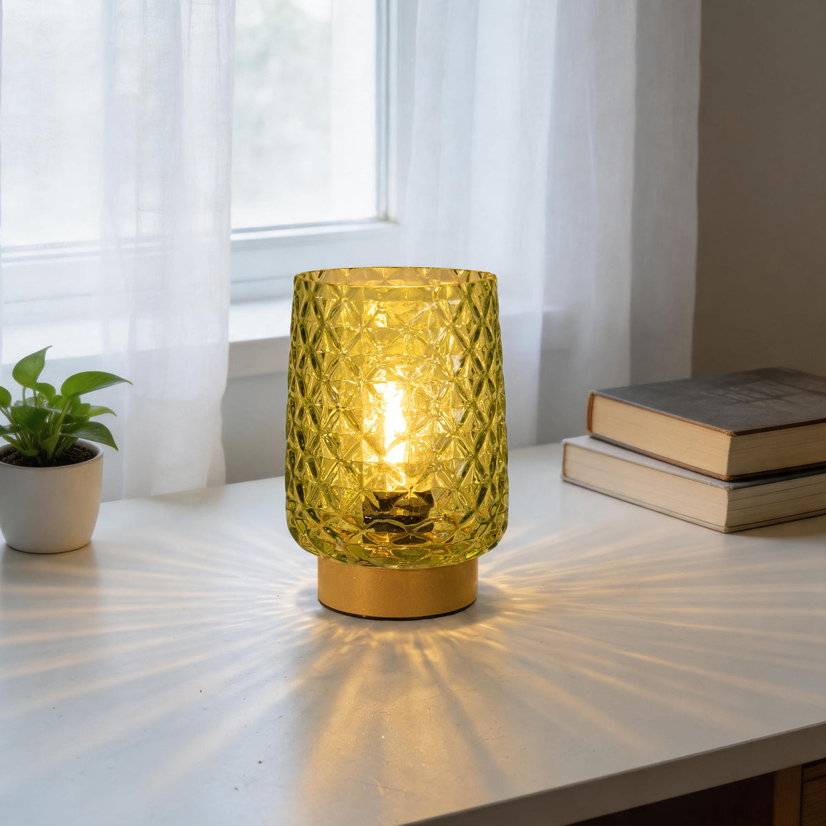 Battery Operated Table Lamp (Green)