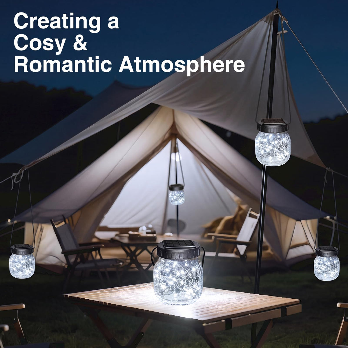 Solar Lanterns Outdoor Waterproof 18 Pack (Cold White / 18 Pack)