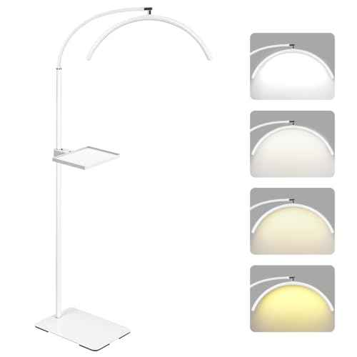 Half Moon Lash Light with Tool Tray for Eyelash Extensions & Estheticians (White)