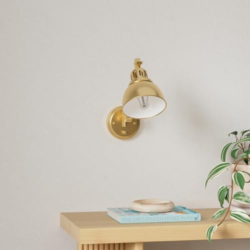 Plug in Wall Sconces Set of Two with Remote (Gold-2 PACK(Bulbs+Remote))