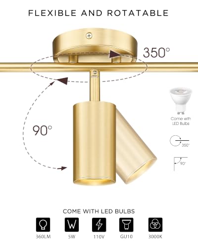 Track Lights Ceiling Mount (Kaleidoscope, Brushed Gold / 61.4", 8-light)