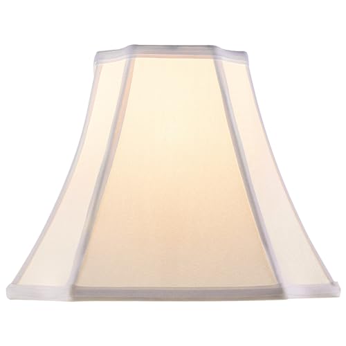 Pure White Linen Square Cut Corner Bell Lamp Shade Set of 2 Medium Lampshade 6.25×6.25''Top13×13''Bottom×11''Hight (Pure White-1 / (6.25*6.25)(13*13)11* 2 Pack)