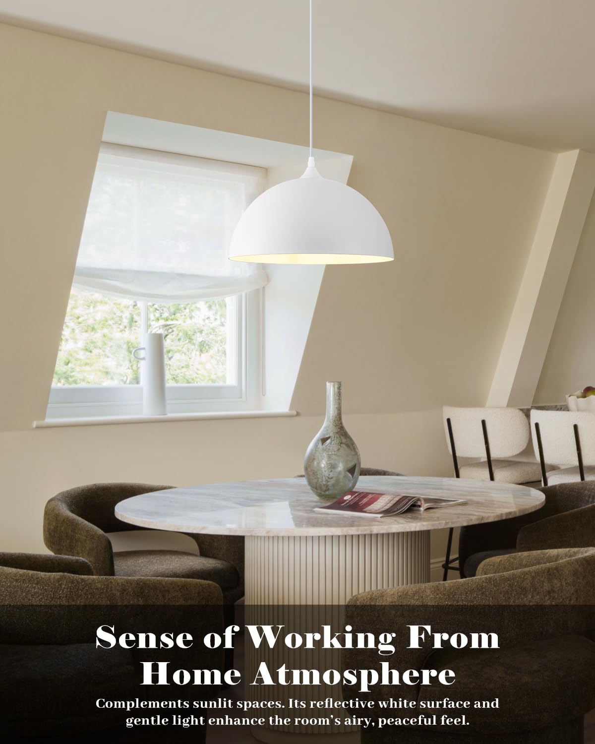 White Pendant Lights Kitchen Island 2 Pack (White+White / 14"x2)