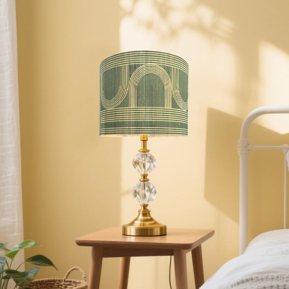 Modern lamp Shade Bamboo Material Art Deco 11.8 * 9.05Inch (Green & Arch Mix)