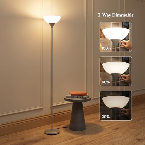 Sky Dome Dimmable LED Floor Lamp (Platinum Silver)