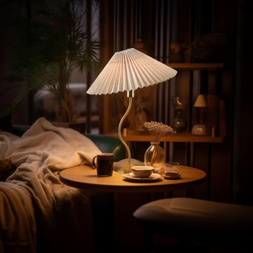Small Pleated Table Lamp (Copper)