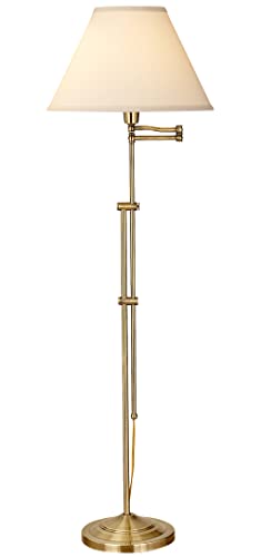 Antique Brass 63" Swing Arm Floor Lamp
