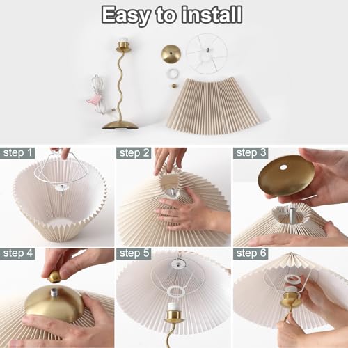 Pleated Table Lamp (Gold)