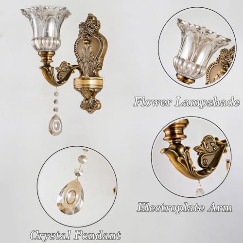 Vintage Style Crystal Sconce (Gold / 1PC)