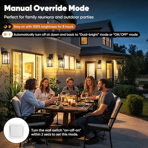 2 Pack 14” Upgraded Motion Sensor Outdoor Wall Lights (Black / 14in)