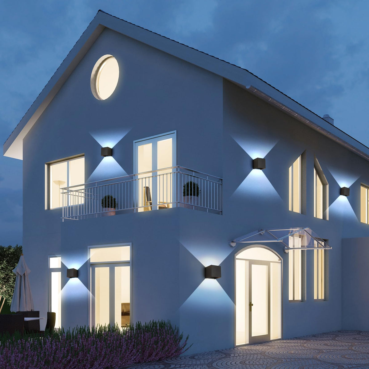 LED 20W Outdoor Wall Lights Exterior (Black-3 colors Adjustable / 4.72in.【1 Pack】)