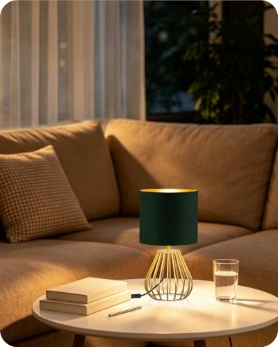 Green and Gold Table Lamp (Forest Green + Gold)
