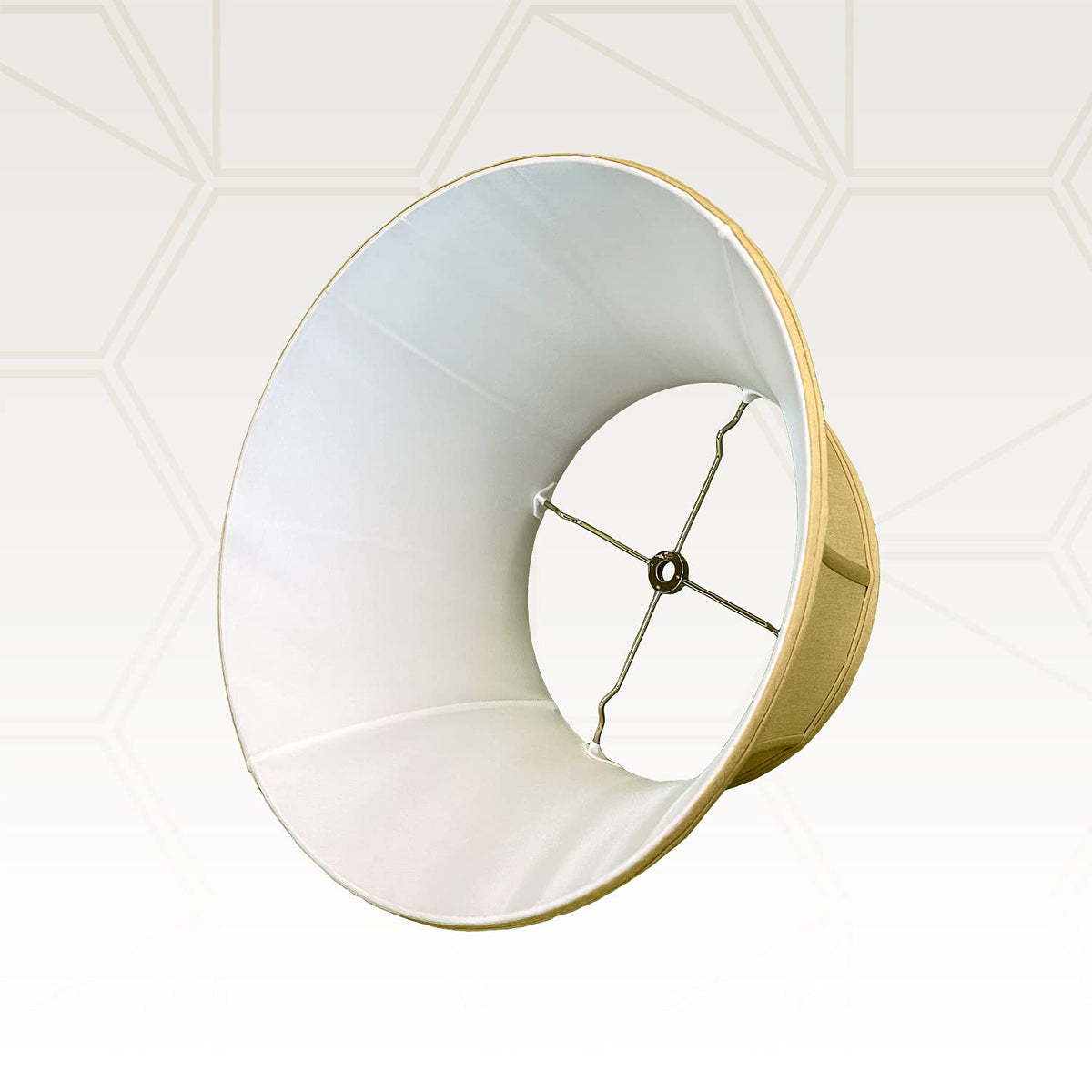 Shallow Drum Bell Billiotte Wall Lamp Shade (Antique Gold - Set of 2 / 8 x 12.5 x 7.6)