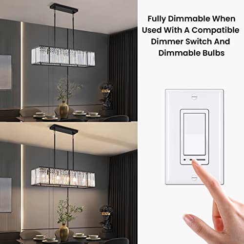 Modern Crystal Chandelier for Dining Room Rectangle Linear Crystal Pendant Ceiling Light for Kitchen Island Bar Pool Table