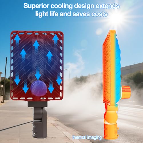 350W LED Parking Lot Light Dusk to Dawn Outdoor LED Pole Light 52500LM with Slip Fitter Super Bright IP65 Waterproof Street Barn Security Commercial Lighting for Area (350W-1 Pack-Slip Fit)