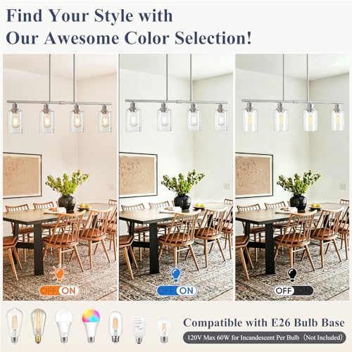 4 Light Kitchen Island Lighting (Brushed Nickel / 4-Light)