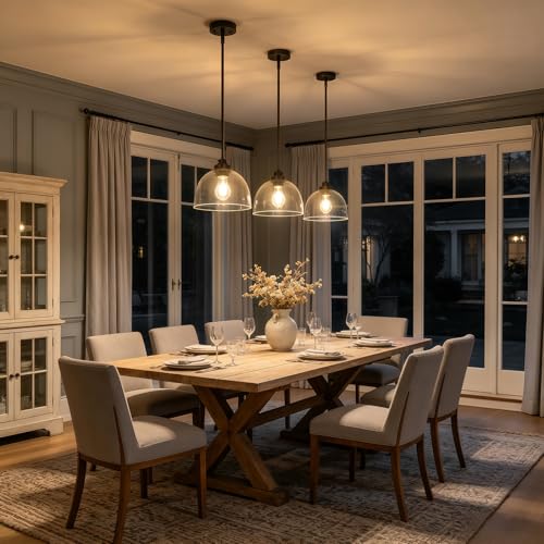 Black Pendant Lights Kitchen Island 9" (Black / 1 Light)