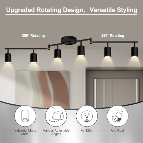 6 Light Track Lighting Fixtures Ceiling (6 light black-Z)