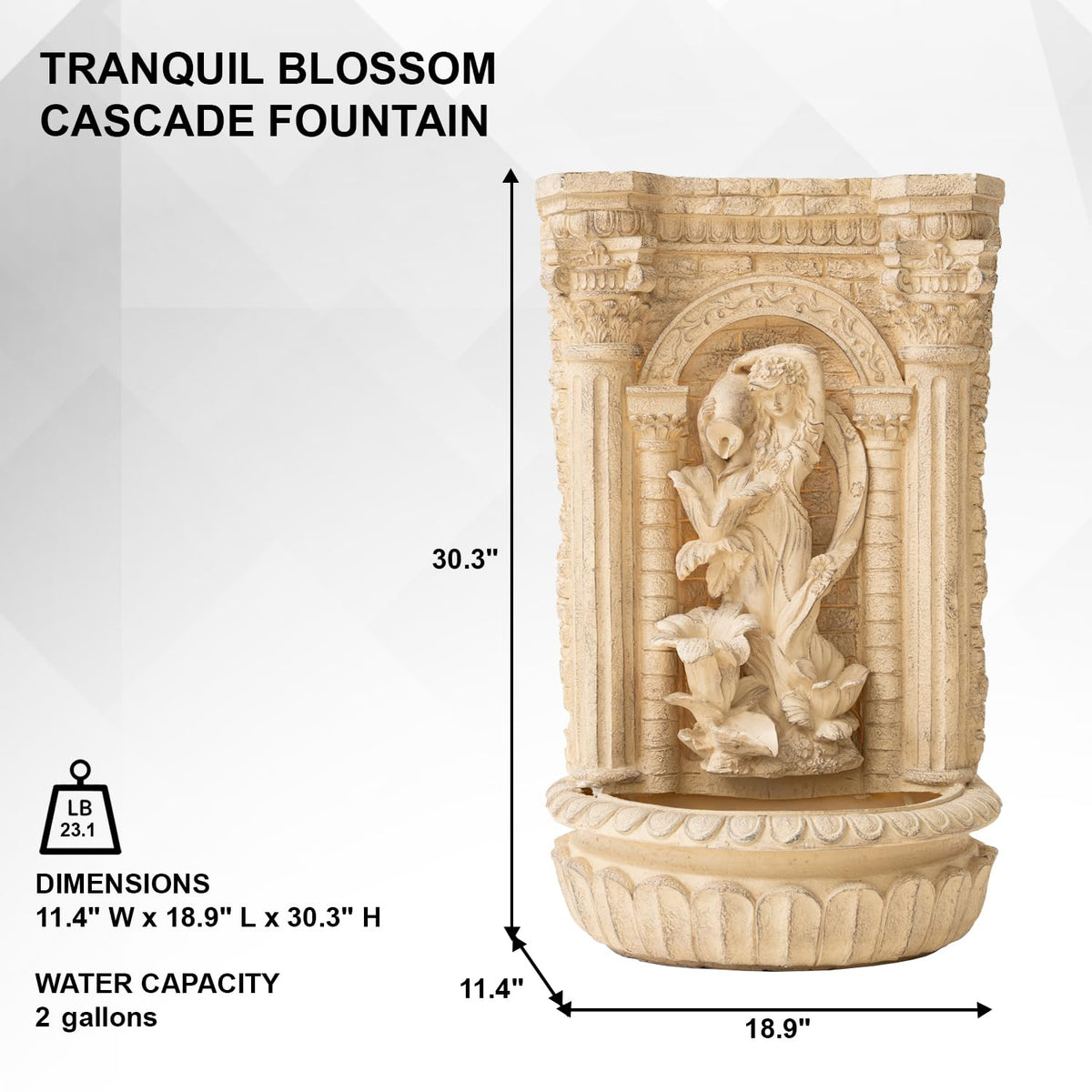 30.3" Solar Pot Fountain (Brown)