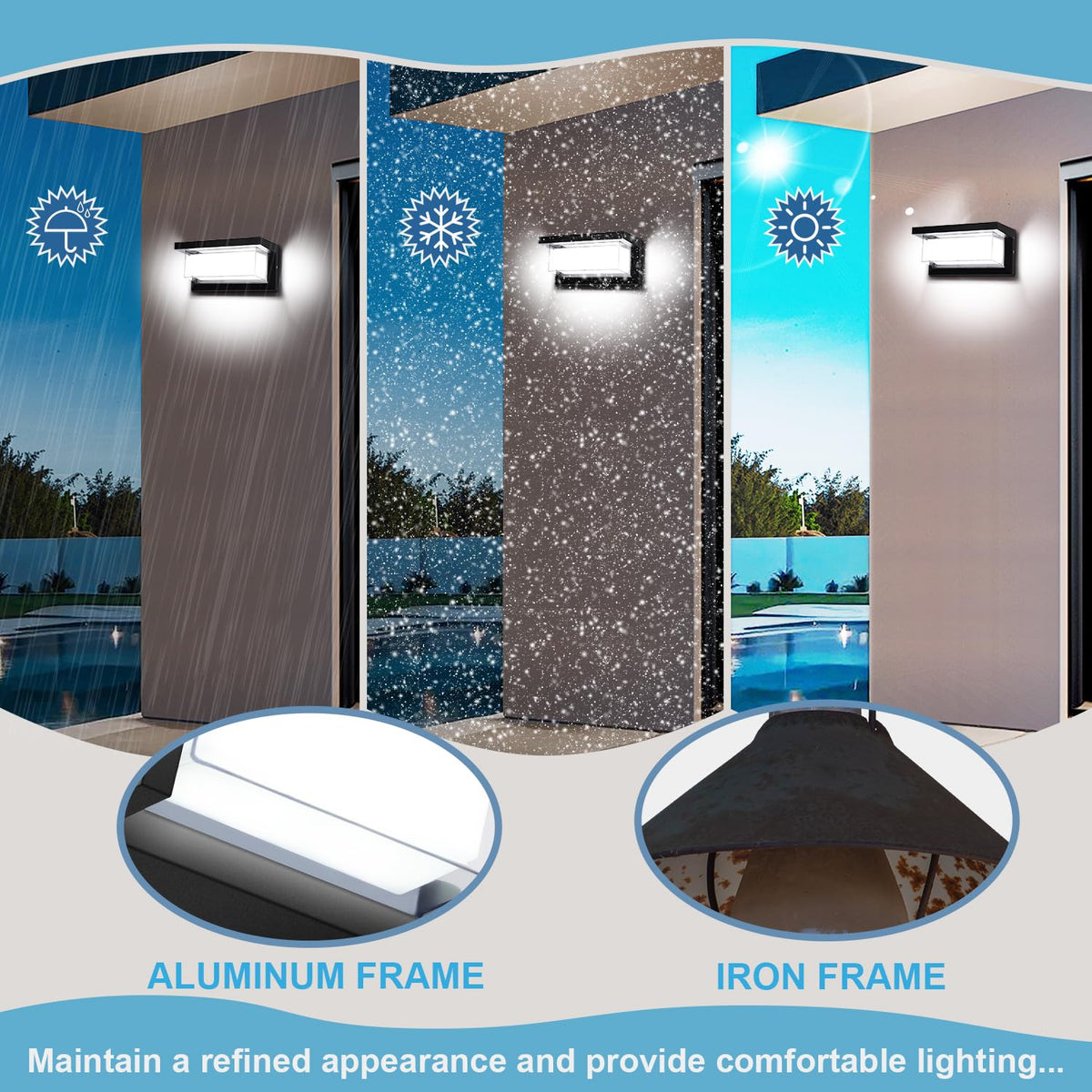 Porch Light Outdoor 6000K (18W-6000K-6Pack)