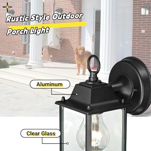 4 Packs Outdoor Wall Lantern (4 Pack / Black)