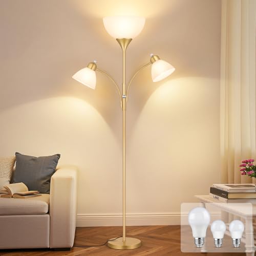 Torchiere Floor Lamps for Living Room (Gold)